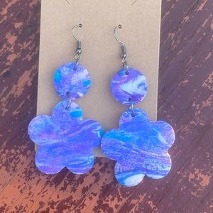 Marbled polymer clay earrings